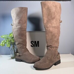 SM Tall Wide Calf Boots Women Size 8 Brown